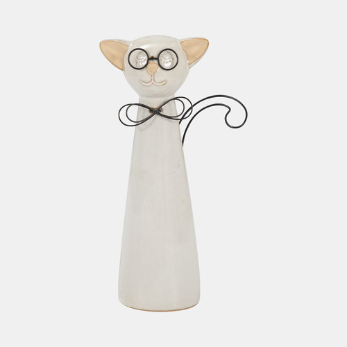 sagebrook home Cer 11"h Cat W/ Glasses Beige Wishlist Create New