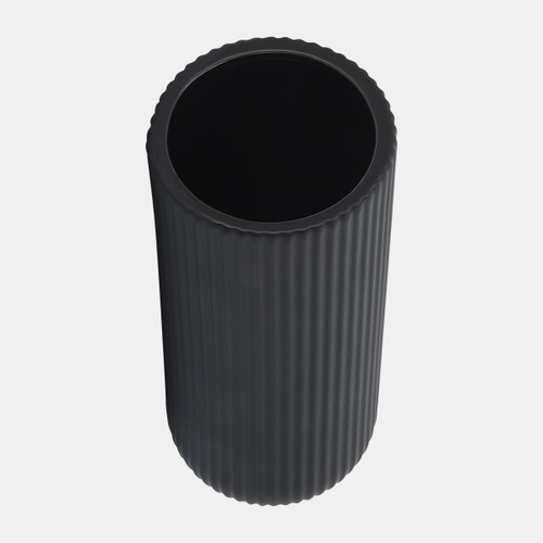 Sagebrook Home Cer 11"h Ridged Vase Black Wishlist Create New