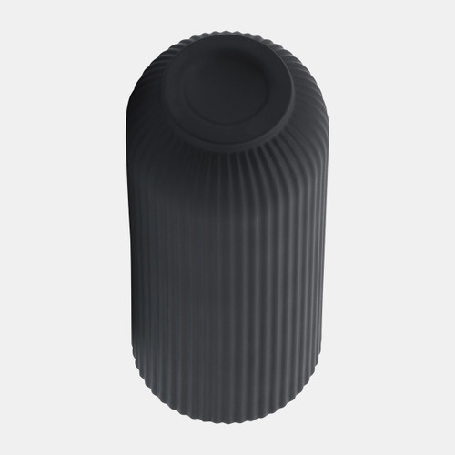 Sagebrook Home Cer 11"h Ridged Vase Black Wishlist Create New