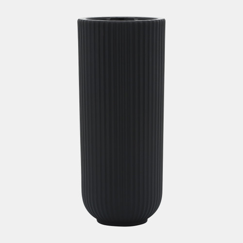 sagebrook home Cer 11"h Ridged Vase Black Wishlist Create New