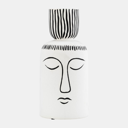 Sagebrook Home Cer 11"h Sleeping Man Flower Vase Wht/blk Wishlist Create New