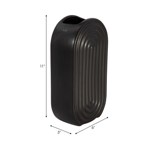 Sagebrook Home Cer 11" Oval Ridged Vase Black Wishlist Create New
