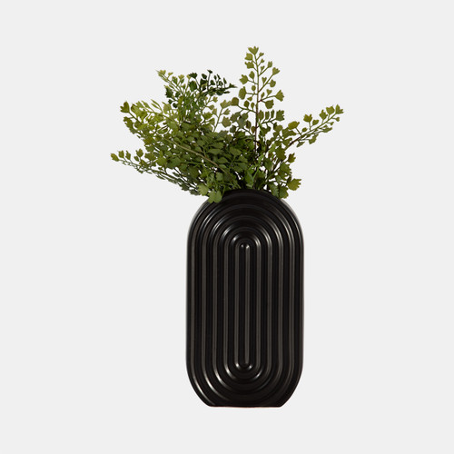 Sagebrook Home Cer 11" Oval Ridged Vase Black Wishlist Create New
