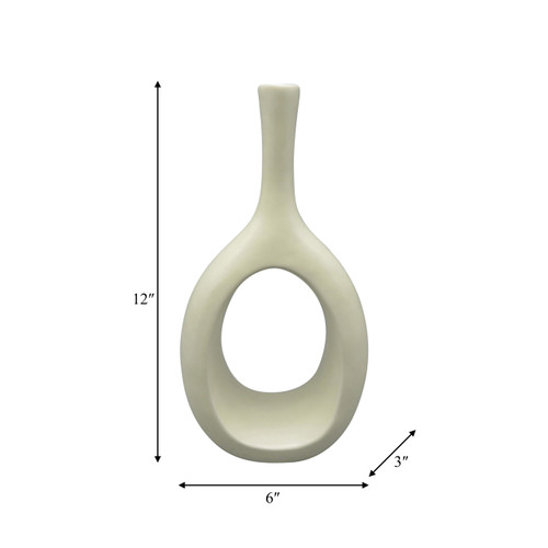 Sagebrook Home Cer 12" Curved Open Cut Out Vase Cotton Wishlist Create New