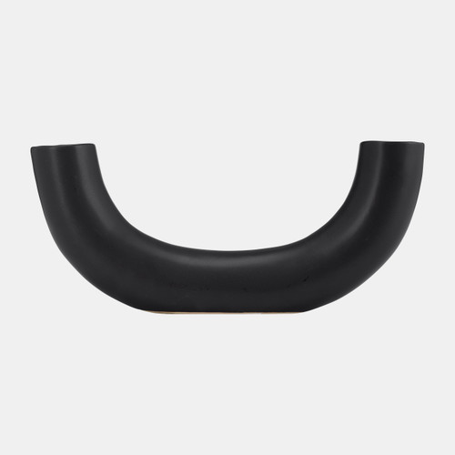 sagebrook home Cer 12"l Half Circle Vase Black Wishlist Create New