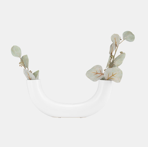 Sagebrook Home Cer 12"l Half Circle Vase White Wishlist Create New