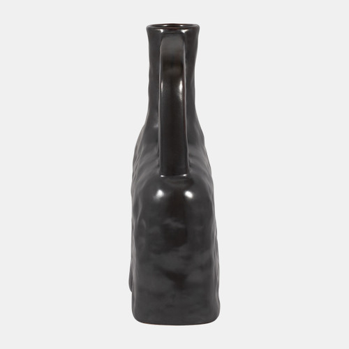 Sagebrook Home Cer 12" Metallic Triple Handle Vase Black Wishlist Create New