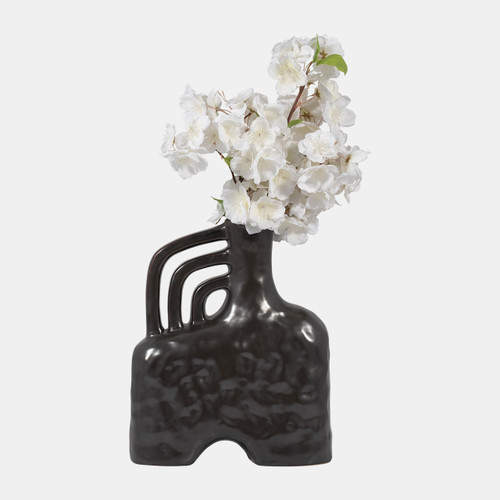 Sagebrook Home Cer 12" Metallic Triple Handle Vase Black Wishlist Create New