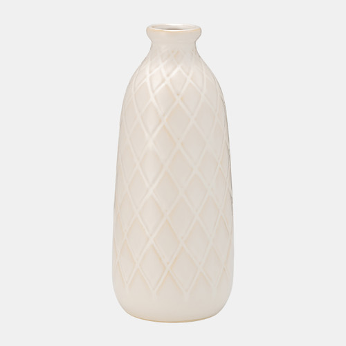 sagebrook home Cer 12" Plaid Textured Vase Beige Wishlist Create New