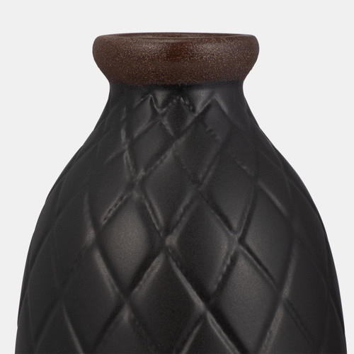 Sagebrook Home Cer 12" Plaid Textured Vase Black Wishlist Create New