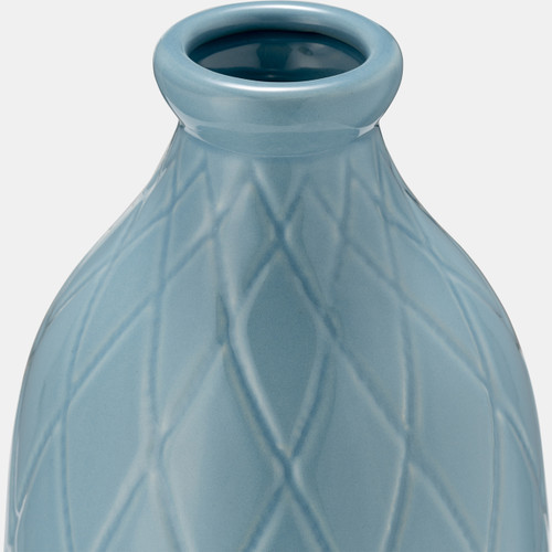 Sagebrook Home Cer 12" Plaid Textured Vase Cameo Blue Wishlist Create New