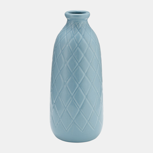 sagebrook home Cer 12" Plaid Textured Vase Cameo Blue Wishlist Create New