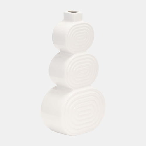 Sagebrook Home Cer 12" Stacked Circles Vase White Wishlist Create New