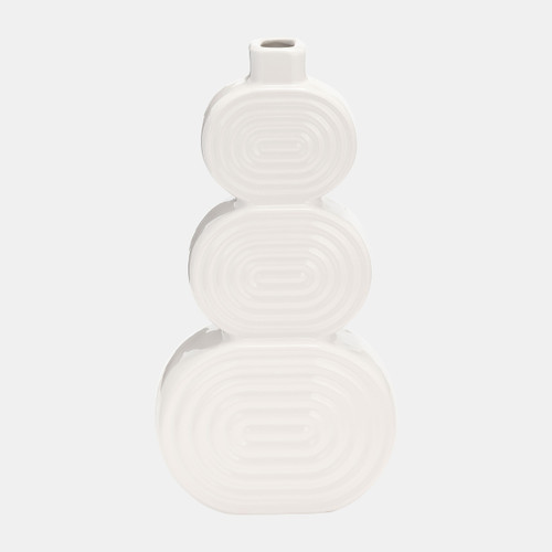 sagebrook home Cer 12" Stacked Circles Vase White Wishlist Create New