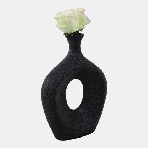 Sagebrook Home Cer 13" Beaded Oval Vase Cut-out Black Wishlist Create New