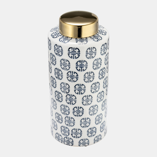 Sagebrook Home Cer 13"h Modern Ginger Jar Navy/white Wishlist Create New