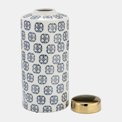 Sagebrook Home Cer 13"h Modern Ginger Jar Navy/white Wishlist Create New