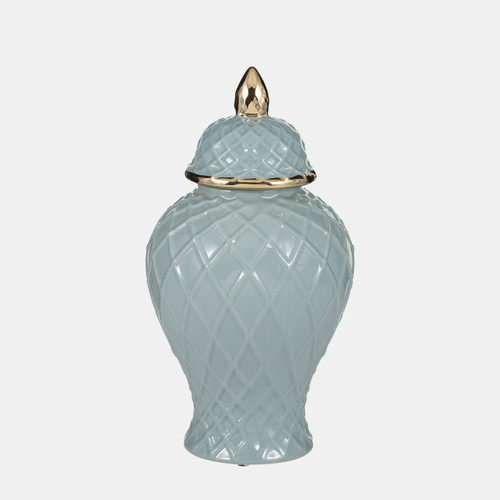 Sagebrook Home Cer 14"h Rope Temple Jar Blue/gold Wishlist Create New
