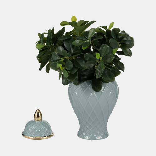 Sagebrook Home Cer 14"h Rope Temple Jar Blue/gold Wishlist Create New