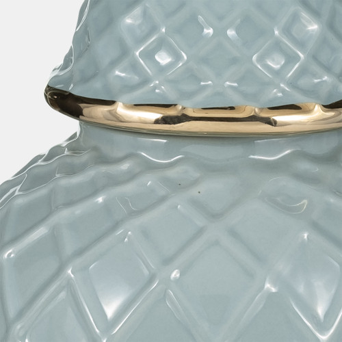 Sagebrook Home Cer 14"h Rope Temple Jar Blue/gold Wishlist Create New