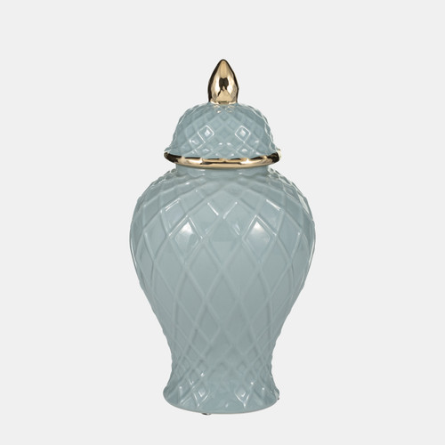 sagebrook home Cer 14"h Rope Temple Jar Blue/gold Wishlist Create New