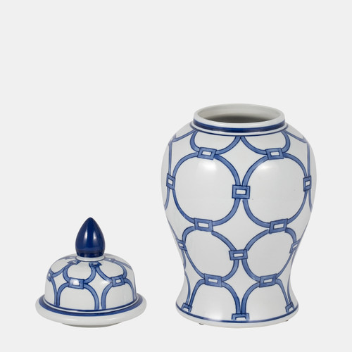 Sagebrook Home Cer 14" Links Temple Jar Blue/white Wishlist Create New