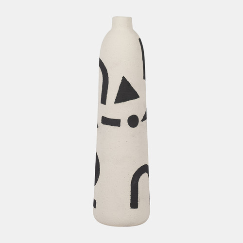 Sagebrook Home Cer 15" Funky Vase Ivory/black Wishlist Create New
