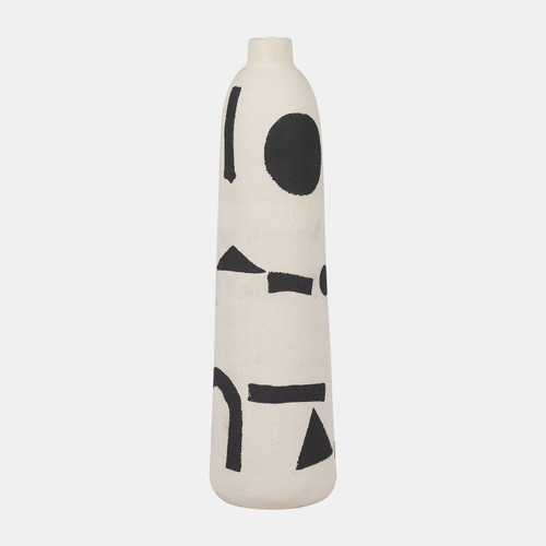 sagebrook home Cer 15" Funky Vase Ivory/black Wishlist Create New