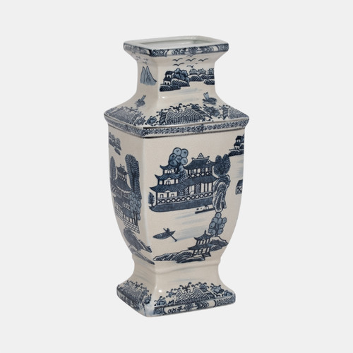 Sagebrook Home Cer 15"h Chinoiserie Vase Blue Wishlist Create New
