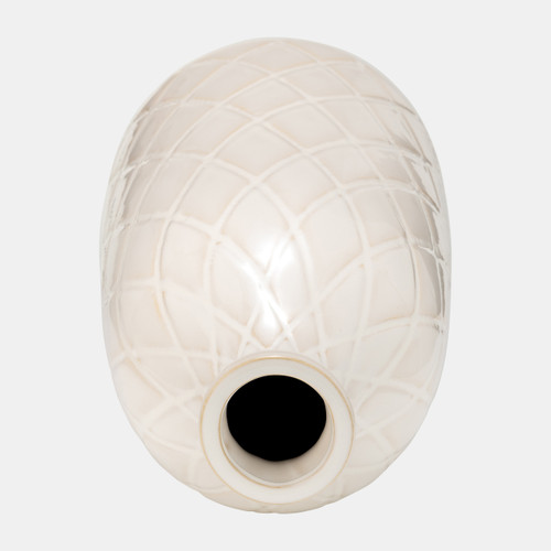 Sagebrook Home Cer 16" Plaid Textured Vase Beige Wishlist Create New