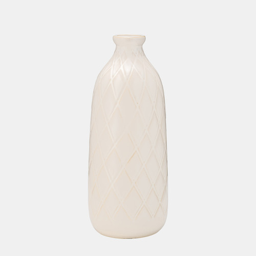 sagebrook home Cer 16" Plaid Textured Vase Beige Wishlist Create New