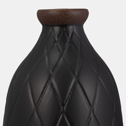 Sagebrook Home Cer 16" Plaid Textured Vase Black Wishlist Create New