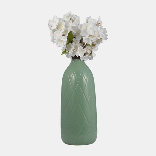 Sagebrook Home Cer 16" Plaid Textured Vase Dark Sage Wishlist Create New