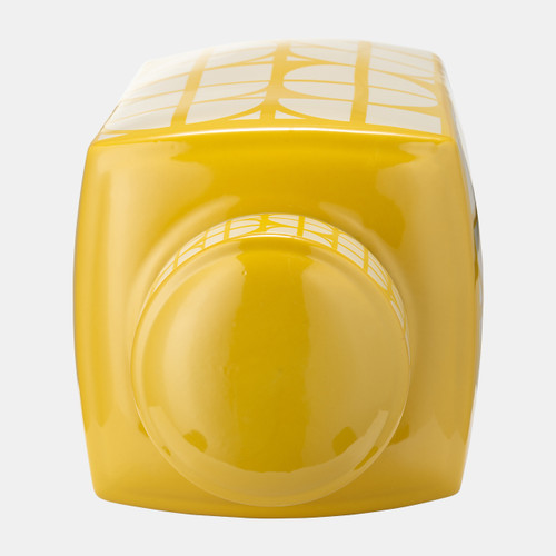 Sagebrook Home Cer 18"h Square Jar W/ Lid Yellow/cotton Wishlist Create New