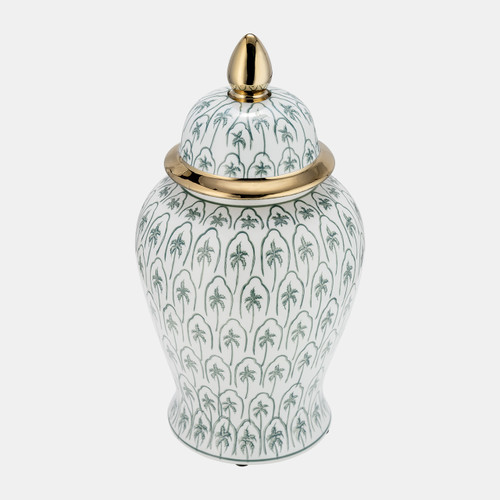 Sagebrook Home Cer 18"h Temple Jar Green/gold Wishlist Create New