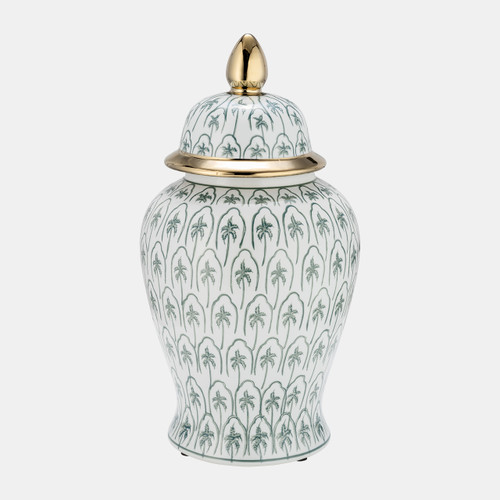sagebrook home Cer 18"h Temple Jar Green/gold Wishlist Create New