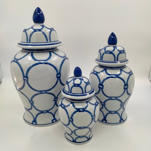 Sagebrook Home Cer 18" Links Temple Jar Blue/white Wishlist Create New