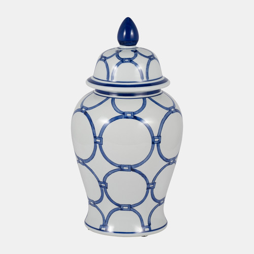 sagebrook home Cer 18" Links Temple Jar Blue/white Wishlist Create New