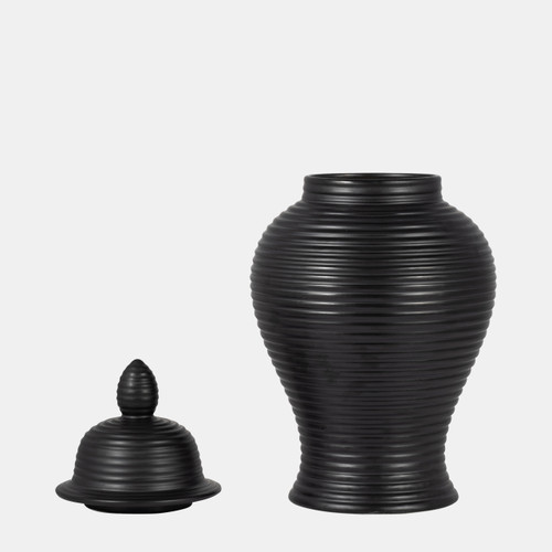 Sagebrook Home Cer 18" Ribbed Temple Jar Black Wishlist Create New