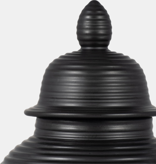Sagebrook Home Cer 18" Ribbed Temple Jar Black Wishlist Create New