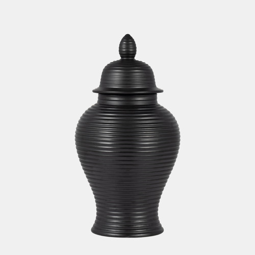 sagebrook home Cer 18" Ribbed Temple Jar Black Wishlist Create New