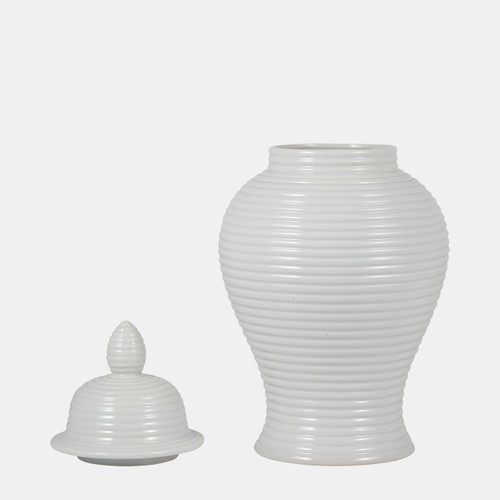 Sagebrook Home Cer 18" Ribbed Temple Jar White Wishlist Create New
