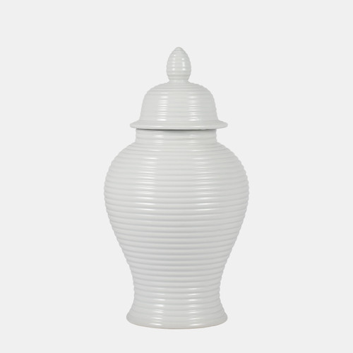 sagebrook home Cer 18" Ribbed Temple Jar White Wishlist Create New