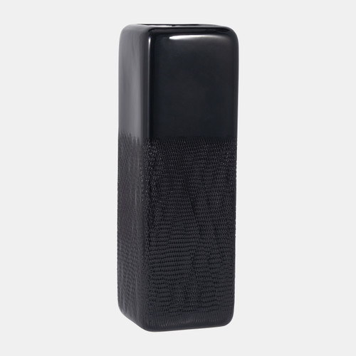 Sagebrook Home Cer 18" Squared Grooved Vase Black Wishlist Create New