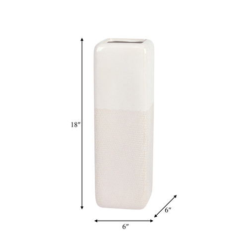 Sagebrook Home Cer 18" Squared Grooved Vase Ivory Wishlist Create New