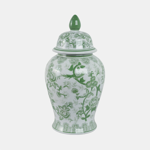 Sagebrook Home Cer 18" Temple Jar Bird/flower Green Wishlist Create New