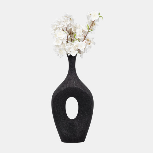 Sagebrook Home Cer 19" Beaded Open Cut Vase Black Wishlist Create New