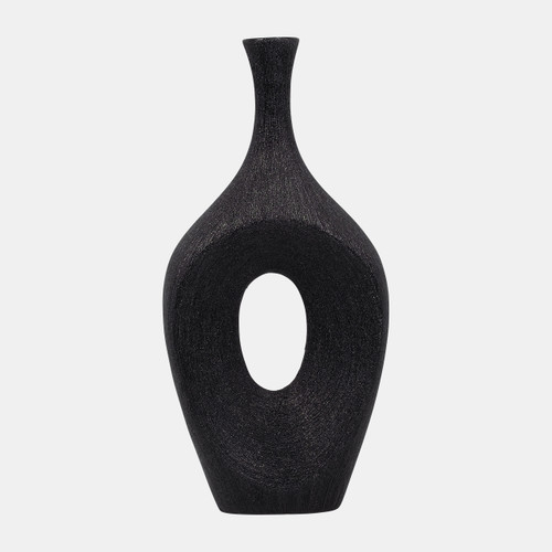 sagebrook home Cer 19" Beaded Open Cut Vase Black Wishlist Create New