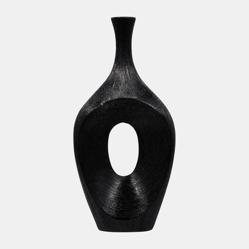 sagebrook home Cer 19" Scratched Open Cut Vase Black Wishlist Create New