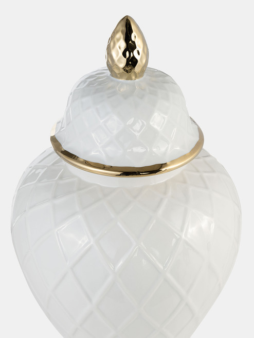 Sagebrook Home Cer 20"h Rope Temple Jar White/gold Wishlist Create New